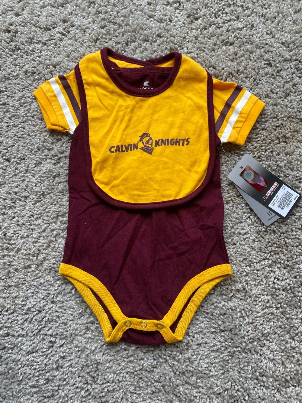 Colosseum Maroon and Gold Calvin Knights Baby Bodysuit